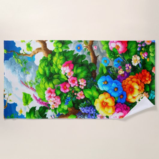 Blume Strandtuch (Vorderseite)