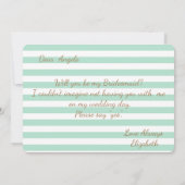 Blume Streifen Bridesmaid-Karte Einladung (Rückseite)