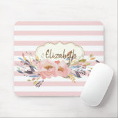 Blume, Streifen - Personalisiert Mousepad (Mit Mouse)
