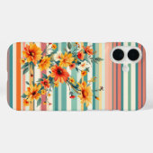 Blume Streifen Retro (K) Case-Mate iPhone Hülle (Rückseite (Horizontal))