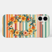 Blume Streifen Retro (O) Case-Mate iPhone Hülle (Rückseite (Horizontal))