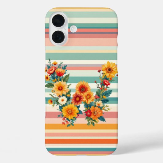 Blume Streifen Retro (W) Case-Mate iPhone Hülle (Rückseite)