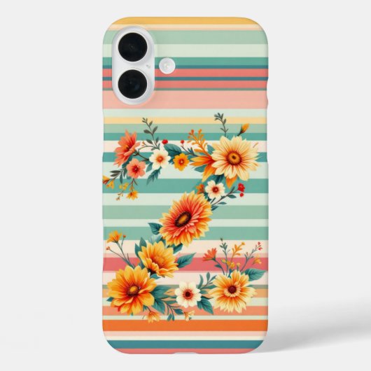 Blume Streifen Retro (Z) Case-Mate iPhone Hülle (Rückseite)