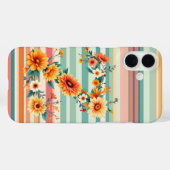 Blume Streifen Retro (Z) Case-Mate iPhone Hülle (Rückseite (Horizontal))