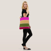 Blume Streifen Tasche (Am Model)