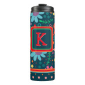 Blume Stripe farbenfrohe Lehrer erste Custom Thermosbecher (Vorderseite)