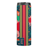 Blume Stripe farbenfrohe Lehrer erste Custom Thermosbecher (Rückseite)