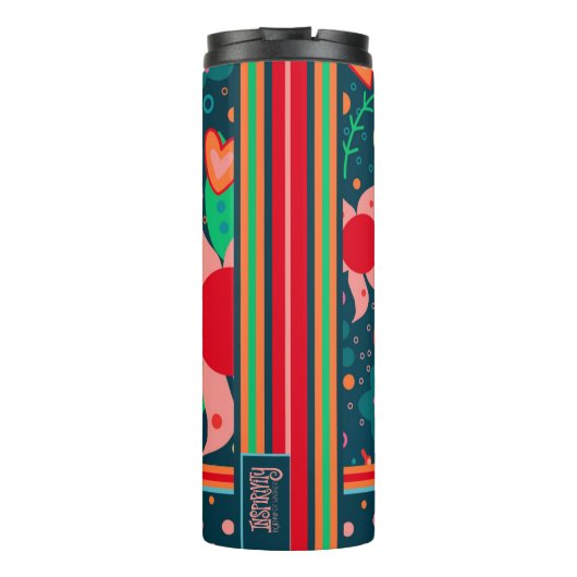 Blume Stripe farbenfrohe Lehrer erste Custom Thermosbecher (Rückseite)