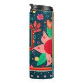 Blume Stripe farbenfrohe Lehrer erste Custom Thermosbecher (Nach rechts gedreht)