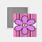 Blume Stripe Initial Magnet (Vorderseite/Rückseite)