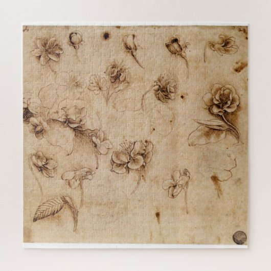 Blume Study - Leonardo da Vinci (1500) Puzzle (Vertikal)