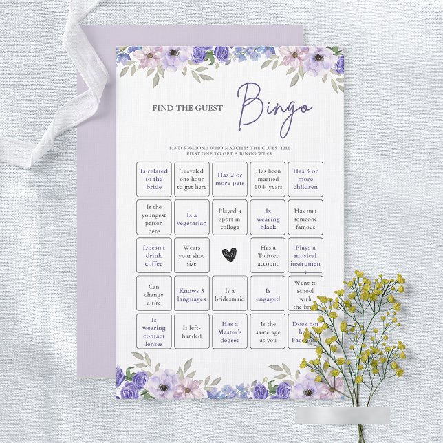 Blume Suchen Sie das Bingo Brautparty Game (Flower Find the Guest Bingo Bridal Shower Game)