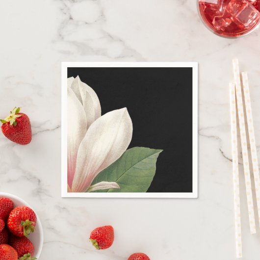 Blume SüdMagnolien | Rosa Schwarz Serviette (Beispiel)