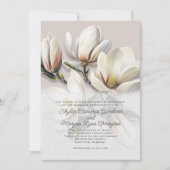 Blume SüdMagnoliens Hochzeitsfeiern Einladung (Vorderseite)