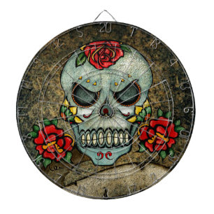 Blume Sugar Skull Dartscheibe