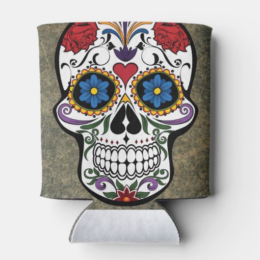 Blume Sugar Skull Dosenkühler (Rückseite)