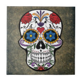 Blume Sugar Skull Fliese (Vorderseite)