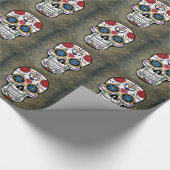 Blume Sugar Skull Geschenkpapier (Ecke)
