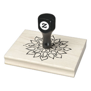 Blume, Sukkulent Zeichnend, 4" x 5" Briefmarke aus Gummistempel