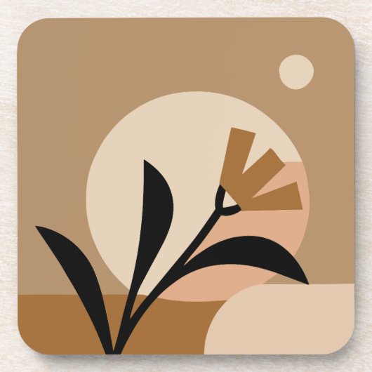 Blume Sun Boho Getränkeuntersetzer (Vorderseite)