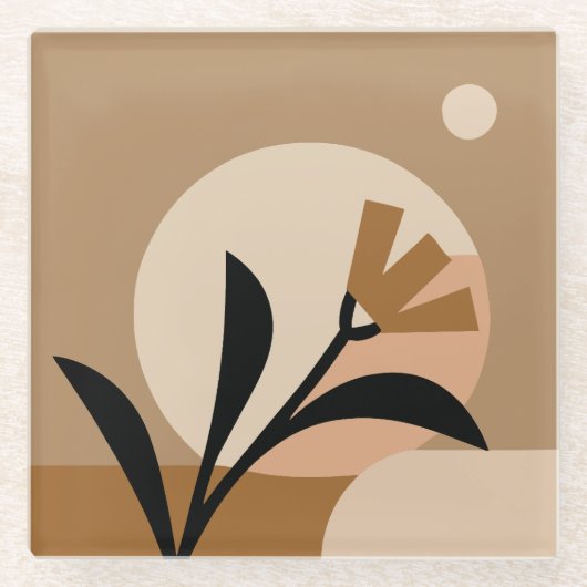 Blume Sun Boho Glasuntersetzer (Vorderseite)