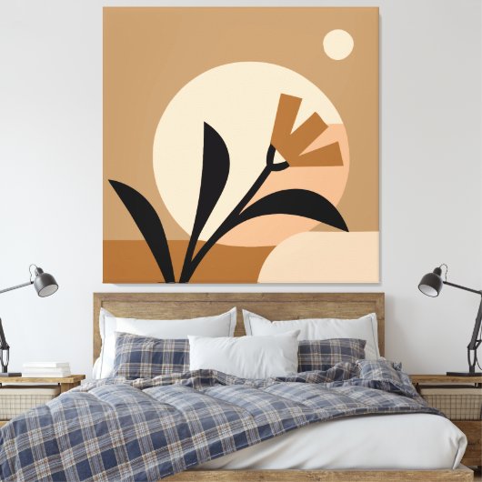 Blume Sun Boho Leinwanddruck (Insitu (Schlafzimmer))