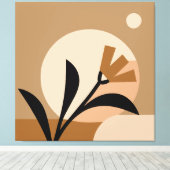 Blume Sun Boho Leinwanddruck (Insitu (Holzboden))