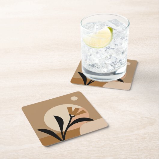 Blume Sun Boho Rechteckiger Pappuntersetzer (Vor Ort)