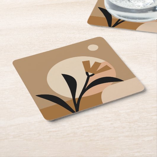 Blume Sun Boho Rechteckiger Pappuntersetzer (angewinkelt)