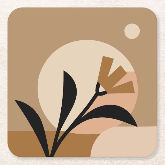 Blume Sun Boho Rechteckiger Pappuntersetzer (Vorderseite)