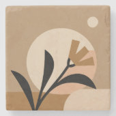 Blume Sun Boho Steinuntersetzer (Vorderseite)