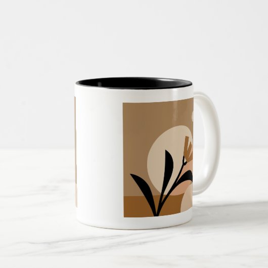 Blume Sun Boho Zweifarbige Tasse (VorderseiteRechts)