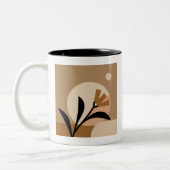 Blume Sun Boho Zweifarbige Tasse (Links)
