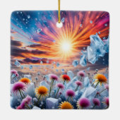 Blume Sunset Keramikornament (Rückseite)