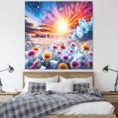 Blume Sunset Leinwanddruck (Insitu (Schlafzimmer))