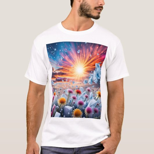 Blume Sunset T-Shirt (Vorderseite)