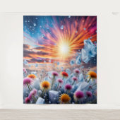 Blume Sunset Wandteppich (Vorderseite)