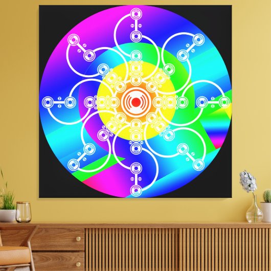 Blume Sunshine Stretched Canvas Print Leinwanddruck (Insitu (Wohnzimmer))