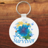 Blume Survivor blau Schlüsselanhänger (Vorderseite)