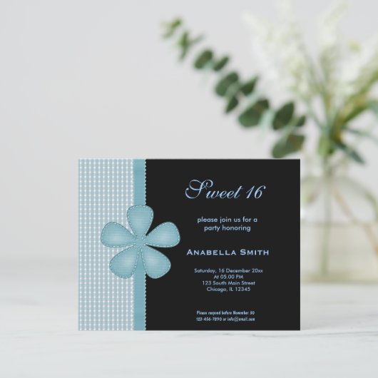 Blume Süß 16 Einladung (Stehend Vorderseite)