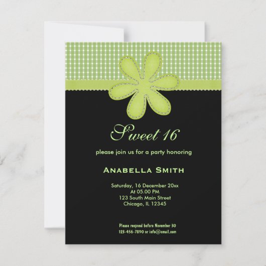 Blume Süß 16 Einladung (Vorderseite)