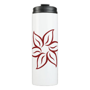 Blume Symmetry Verlasse Petals Mandala Maroon Thermosbecher
