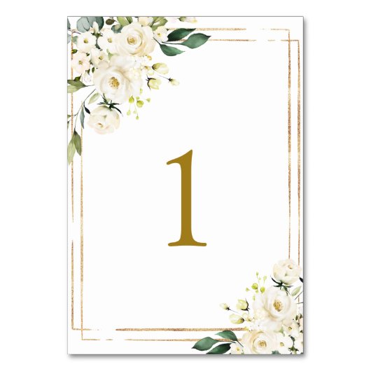 Blume Tabelle 1 Tischnummer Hochzeit (Vorderseite)