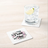 Blume Tag Thankyou Wreath Classy Coquette Rechteckiger Pappuntersetzer (Vor Ort)