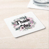 Blume Tag Thankyou Wreath Classy Coquette Rechteckiger Pappuntersetzer (angewinkelt)