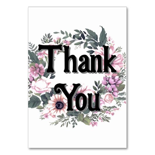 Blume Tag Thankyou Wreath Classy Coquette Tischnummer (Vorderseite)