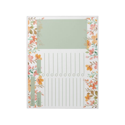 Blume Tagesplaner Notizblock (Rotiert)