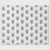 Blume Tangle Art, gezeichnet -  Geschenkpapier (Flach)