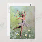 Blume-Tänzer Postkarte (Vorne/Hinten)