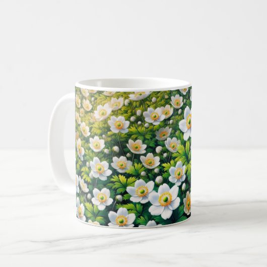 Blume Tasse mit Erdbeerwild Blume (Vorderseite Links)